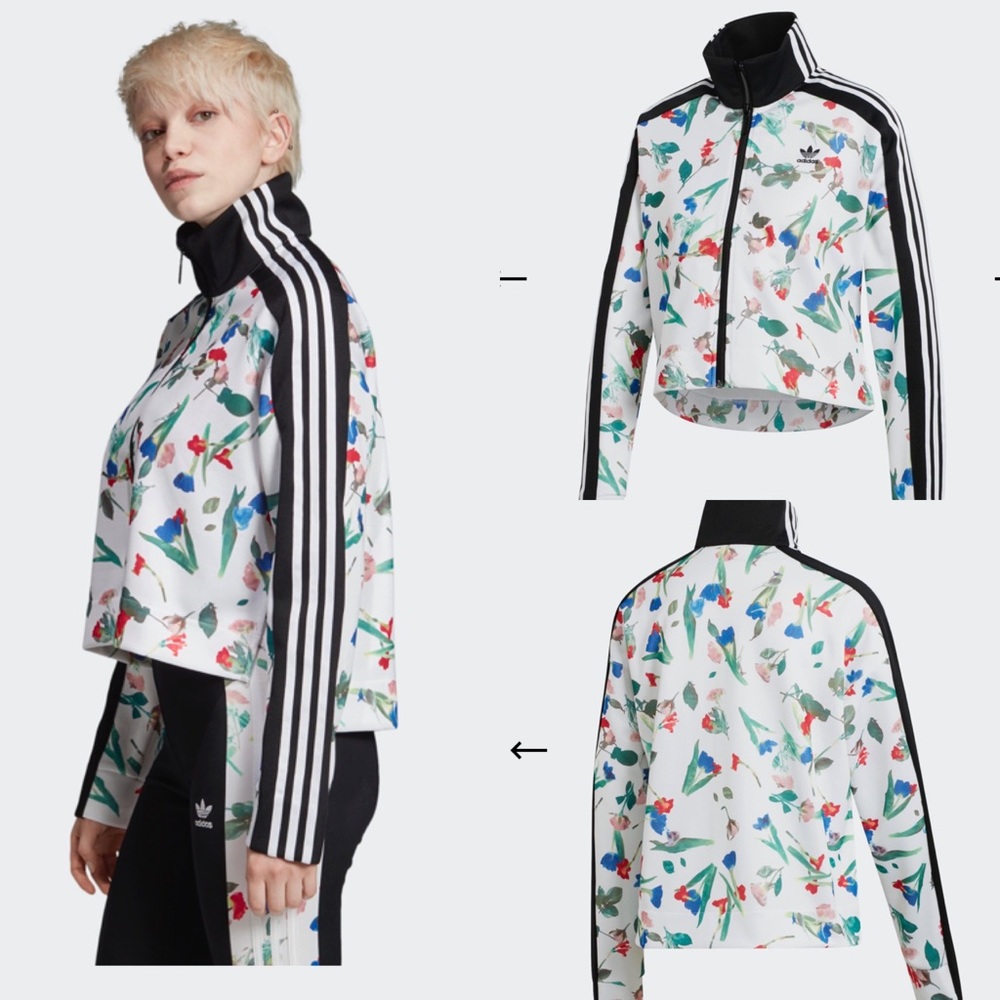 NWT Adidas Allover Floral Print Track Jacket